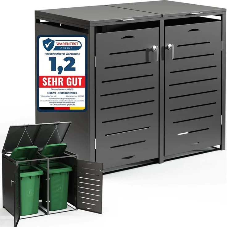 Melko Mülltonnenbox Mülltonnenverkleidung 240L Tonnenhaus Mülltonnenhaus Abfallbehälter (Set, Set), modular erweiterbar – Bild 1