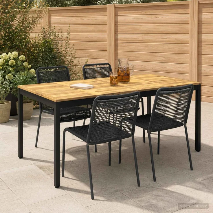 vidaXL Gartentisch NAARDEN Weiß gewaschen und Schwarz 901768 – Bild 1