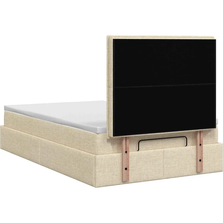 vidaXL Ottoman-Bett mit Matratze und LED Creme 120 x 200 cm Stoff 3457984 – Bild 10