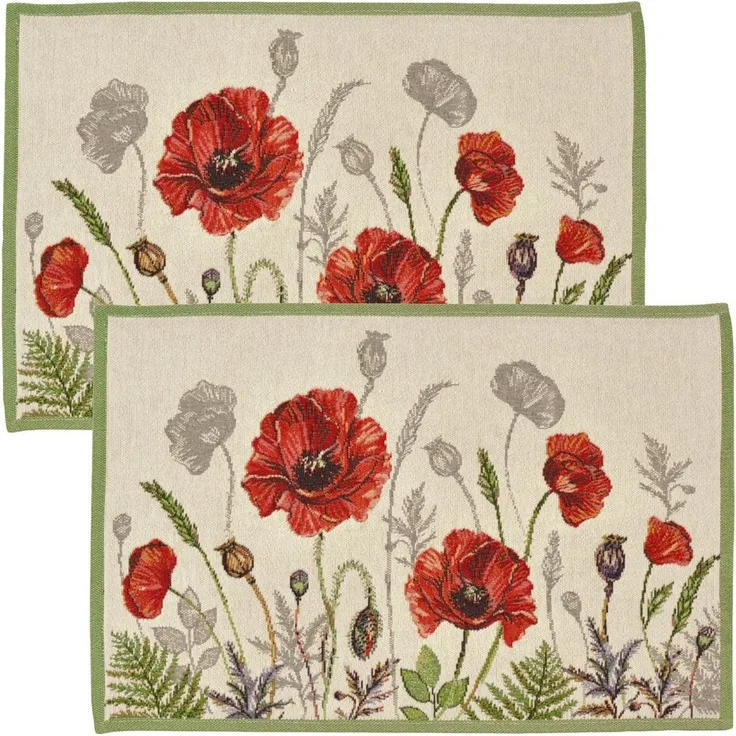 sander table + home Platzset Tischset "Poppy Meadow" 2er-Pack, Gobelin Blumen