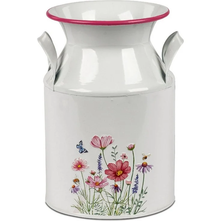 formano Übertopf Blumenwiese, Höhe: 21cm, Farbe: Weiß, Motiv: Blumen – Bild 3