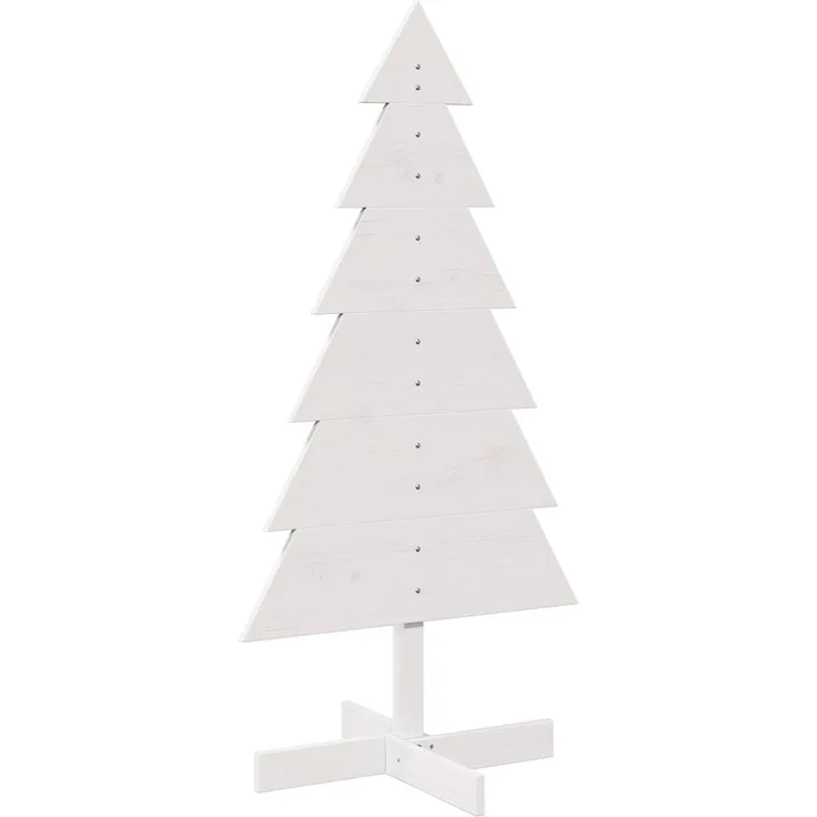 vidaXL Weihnachtsbaum zum Schmücken Weiß 120 cm Massivholz Kiefer 858190