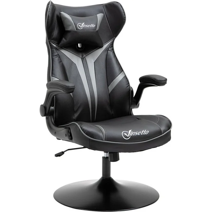 Vinsetto Schreibtischstuhl ergonomischer Gaming Stuhl, mit Wippfunktion (Computerstuhl, 1 St), für Wohnzimmer, Schwarz+Grau – Bild 5