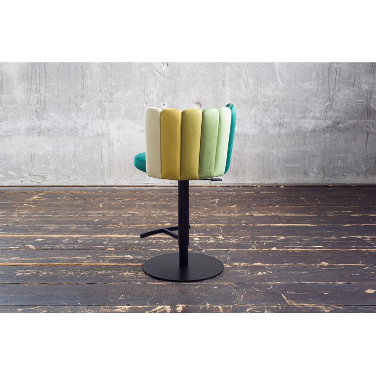 KAWOLA Barhocker JADA Drehstuhl höhenverstellbar Velvet grün 85 x 53 x 55 cm – Bild 6