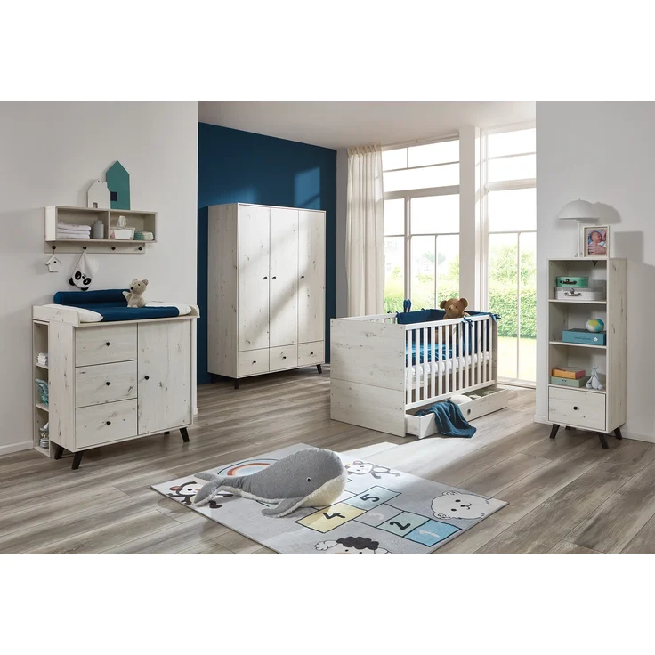 Wickelkommode mit abnehmbarem Wickelaufsatz Lavea, (B/H/T): 88/100/75 cm, White Oak, Arthur Berndt – Bild 12