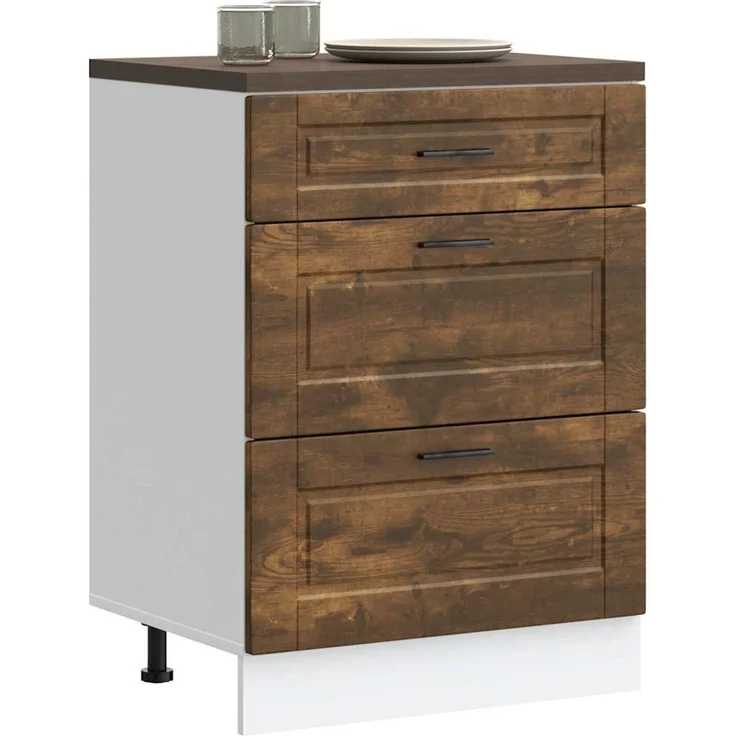 vidaXL Küchenunterschrank Porto Räuchereiche Holzwerkstoff 854264 – Bild 1