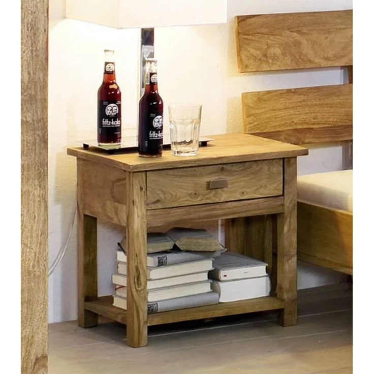 Nachttisch Sheesham 50x35x45 braun geölt NATURE BROWN #91 – Bild 6