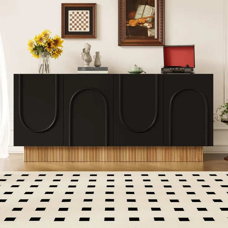 Moderner Sideboard-Schrank 160x75x38 cm – elegantes Design mit 4 Türen und viel Stauraum