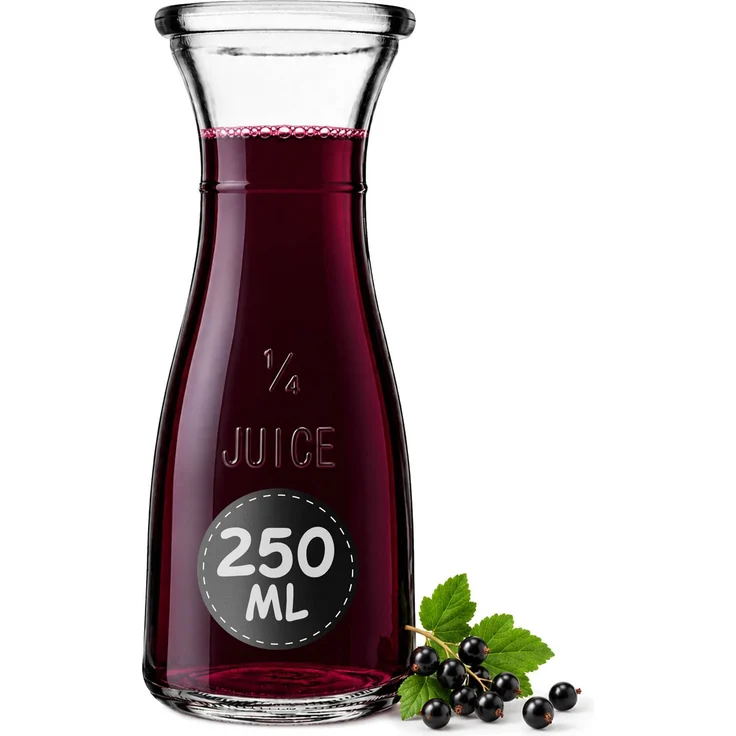 KADAX Glas-Wasserkaraffe, Glaskrug, 250 ml, Saft, Wein, Limonade, Getränke – Bild 1