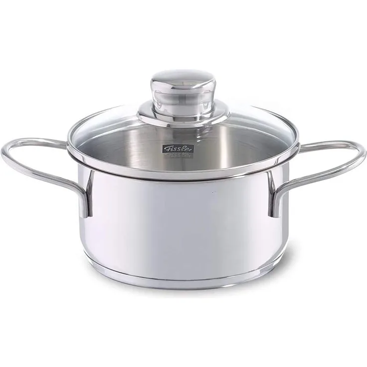 Fissler Kochtopf Häppchen, Edelstahl 18/10 (2-tlg), Induktions-geeignet, inklusive Glasdeckel