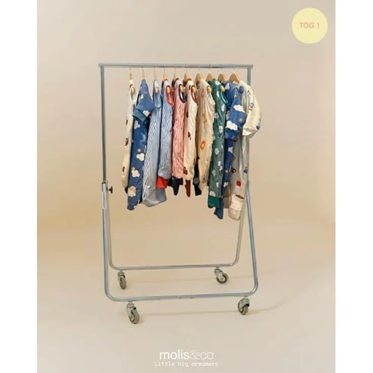 molis&co - Baby Schlafsack mit Füßen, abnehmbare Ärmel und Socken - Babyschlafsack 1 tog - Leicht gepolstert - 100% Baumwolle (Oeko-TEX 100), Premium Qualität - Teddy Mocca (80 cm) – Bild 10