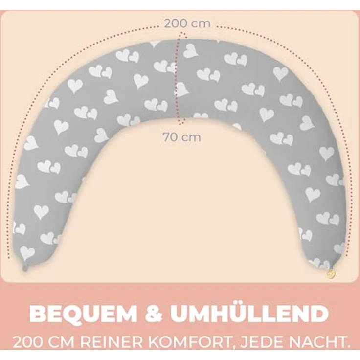 Stillkissen Schwangerschaftskissen XXL 200x70cm Lagerungskissen für Baby/Erwachsene Kissen für Schwangere Seitenschläferkissen mit Bezug aus Baumwolle Ergonomisch & Multifunktional 100% Waschbar – Bild 8