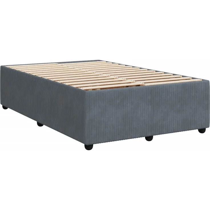 vidaXL Boxspringbett mit Matratze Dunkelgrau 120x190 cm Samt 3287699 – Bild 6