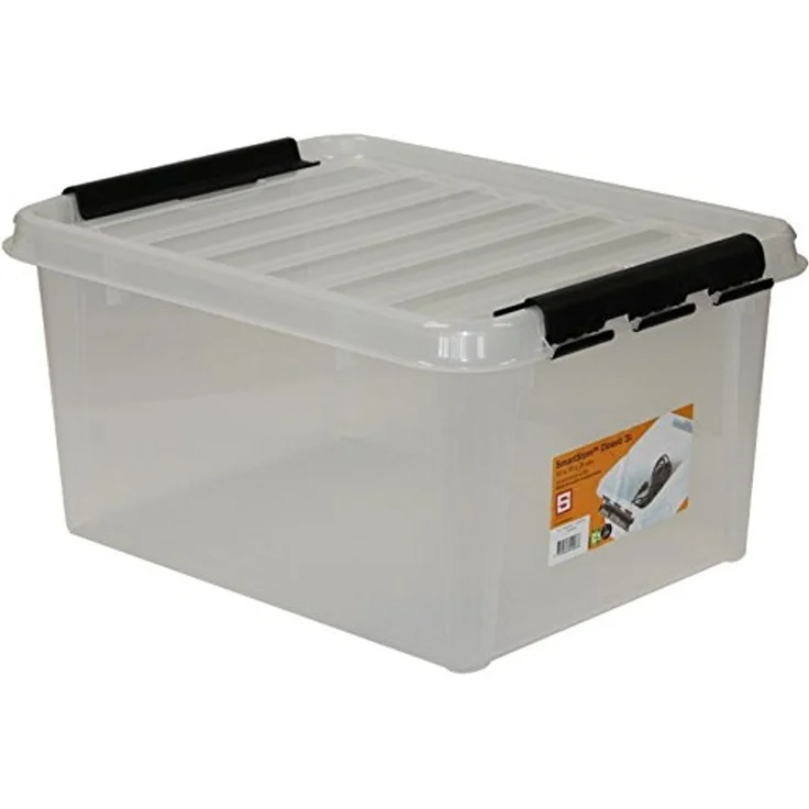 Orthex Stapelbox 3x stapelbare Box Smart Store Classic 31 transparent Deckel & Verschlu (3 St) – Bild 3