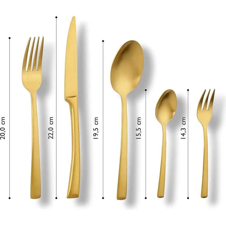 ECHTWERK Besteck-Set Avelino (30-tlg), 6 Personen, Edelstahl 18/10, Tafelbesteck, goldfarben, Geschenkkassette – Bild 5