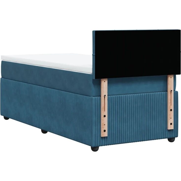 vidaXL Boxspringbett mit Matratze Blau 90x190 cm Samt 3287630 – Bild 10