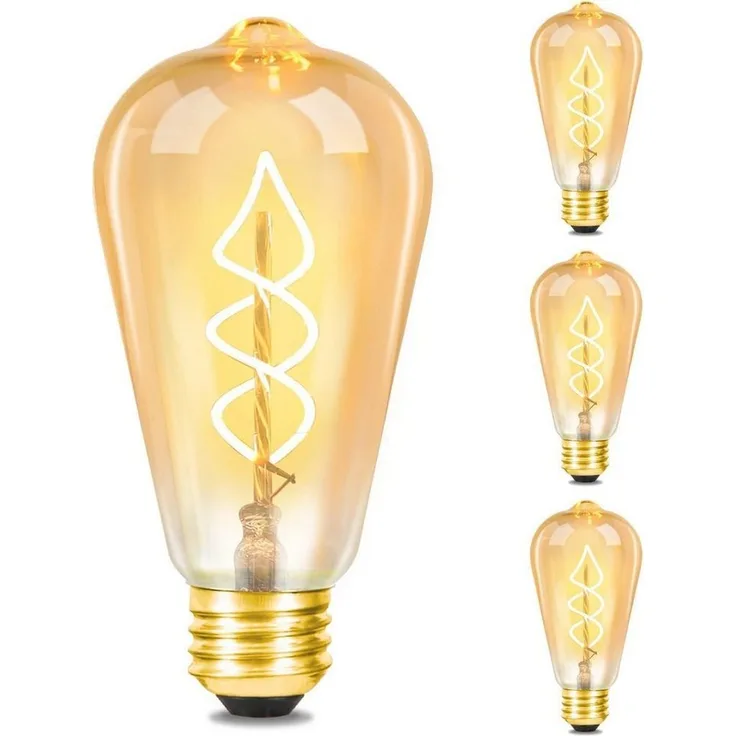 Nettlife LED-Leuchtmittel 6er LED Retro 4W E27 Glühlampe Edison Glühbirne Antike LED Filament, E27, 3 St, Warmweiß, für Nostalgie & Retro Beleuchtung im Haus Café Restaurant