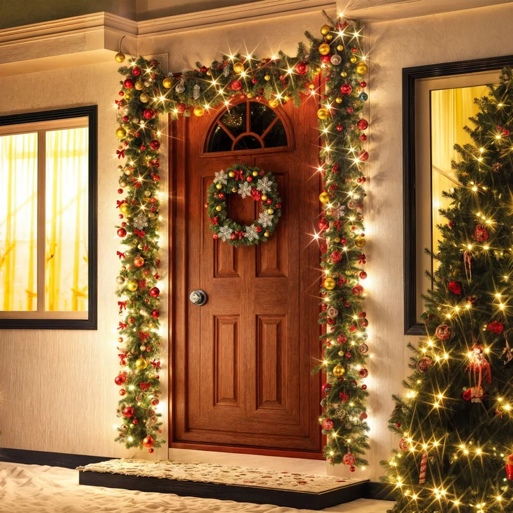 Casaria 2er Set Weihnachtsgirlande 100LEDs mit Fernbedienung – Bild 10