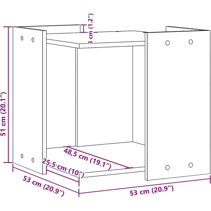 vidaXL Katzenklo Betongrau 53x53x51 cm Holzwerkstoff 857754 – Bild 9