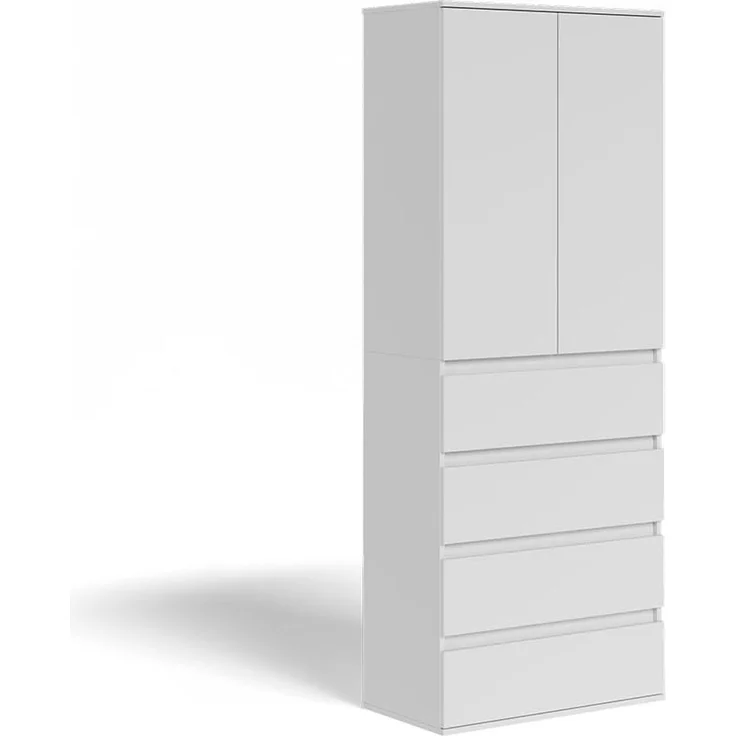 Kleiderschrank Claus Weiß 74 x 191.5 cm mit 4 Schubladen Vicco – Bild 1