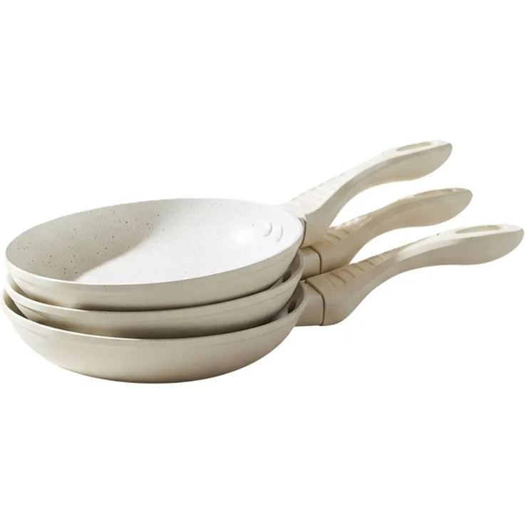 3 teiliges Pfannenset mit Antihaft-Marmorbeschichtung - ø20/24/28 cm, Induktionsgeeignet