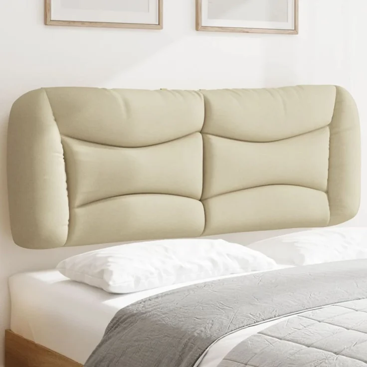 vidaXL Kopfteil-Kissen Creme 120 cm Stoff – Bild 1