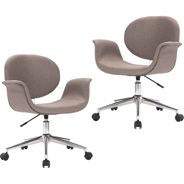 vidaXL Esszimmerstühle 2 Stk. Drehbar Taupe Stoff 3054869