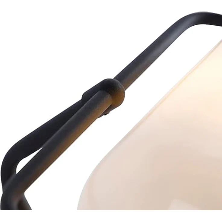 QAZQA Klassische Notarlampe schwarz mit Opalglas, Dimmbar, 34,5 cm Höhe – Bild 3