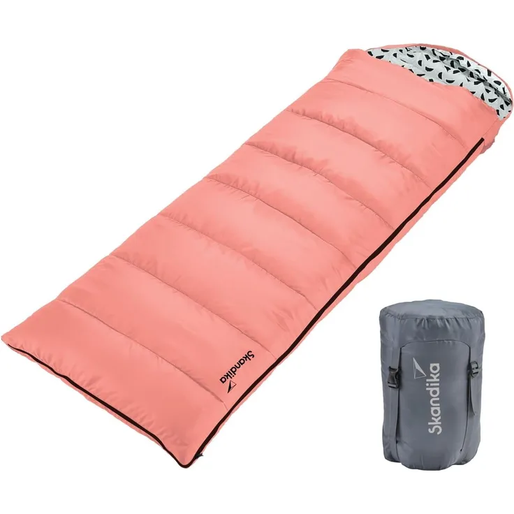 Skandika Deckenschlafsack Iceland Salmon, 3 Jahreszeiten, 220 x 80 cm, Schlafsack, Camping Schlafsäcke