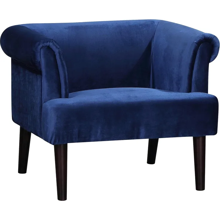 ATLANTIC Home Collection Sessel Samtsessel Armlehnensessel Polstersessel Charlie Blau