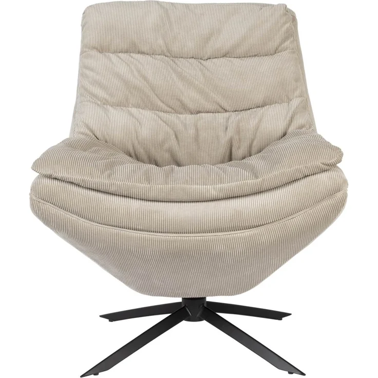 Drehbarer Lounge Sessel VINCE Cordstoff Beige von DutchBone – Bild 5