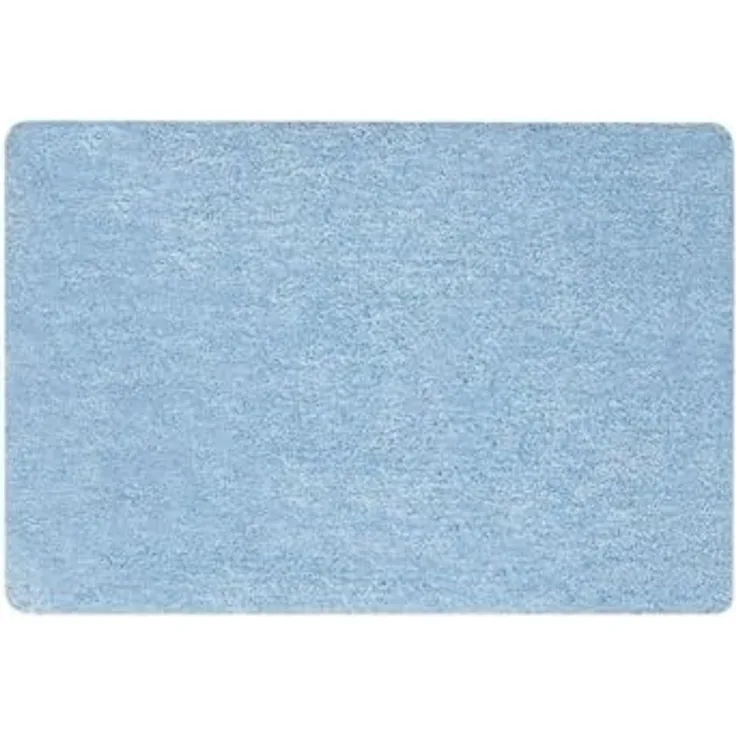 Spirella Badteppich Badematte Duschvorleger Mikrofaser Hochflor | flauschig | rutschhemmend | Gobi | geeignet für Fußbodenheizung | 40x60 cm | Hellblau