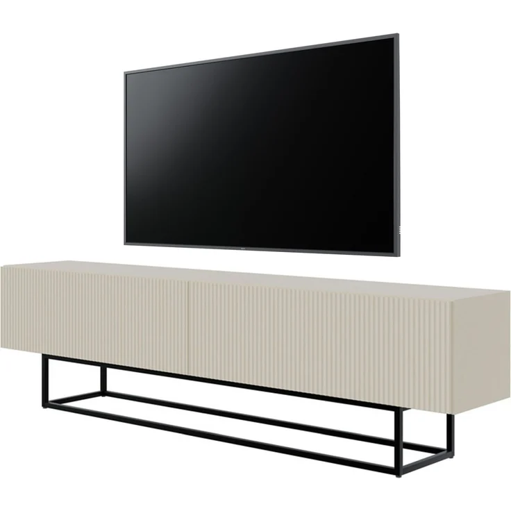Selsey 'Veldio' TV-Lowboard 2-türig, greige mit schwarzem Metallgestell, ca. 46 x 175 x 32 cm – Bild 7