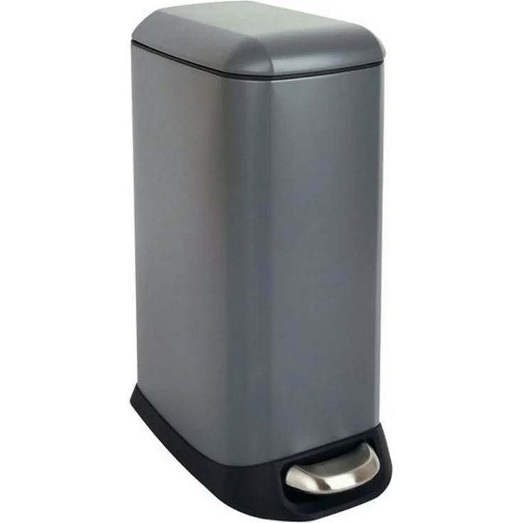 SVITA Mülleimer TS12, Treteimer, 12L, Softclose-Funktion, Stahl pulverbeschichtet, Grau – Bild 4