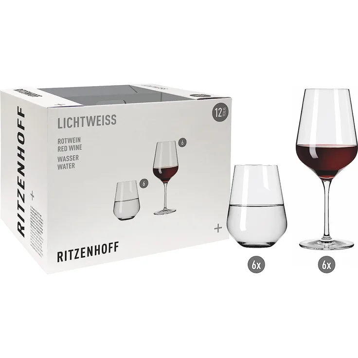 Ritzenhoff 6111011 Aurelie Rotwein- und Wasserglas-Set #1 LICHTWEISS Nadine Niggemeier 2022 in Geschenkbox