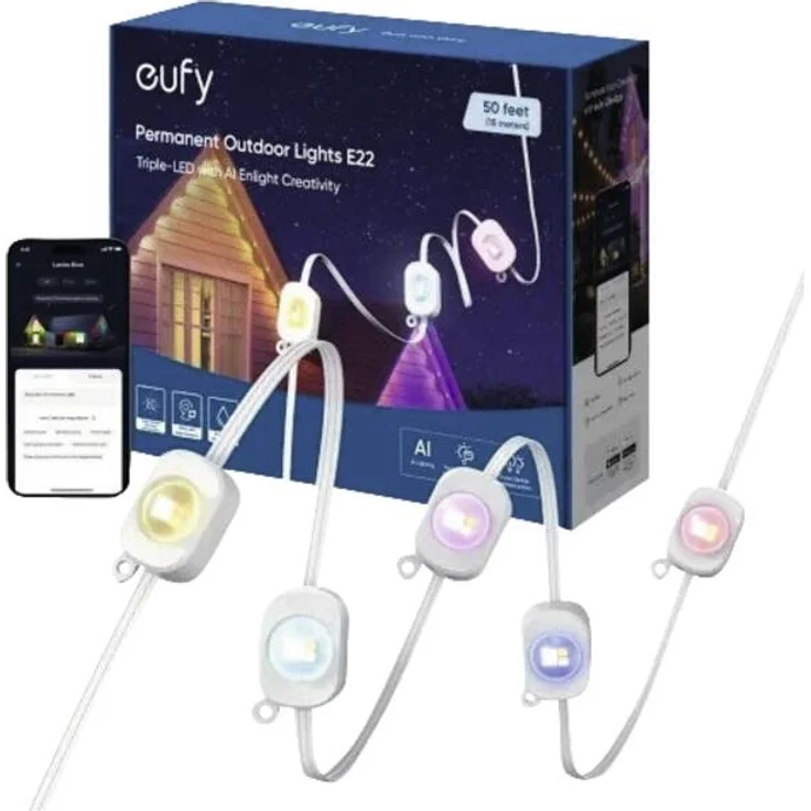 Eufy Permanent Outdoor Light, 15m Leichte Dekorationskette
