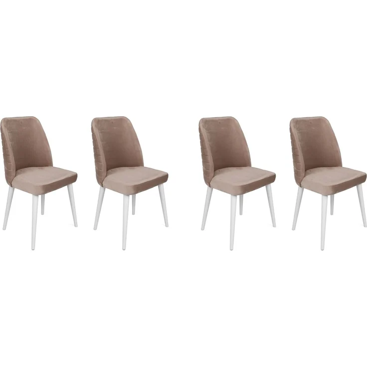 Skye Decor 'Tutku-324 V4' Stuhlset (4-teilig), Beige / Weiß, 50 x 90 x 49 cm – Bild 1