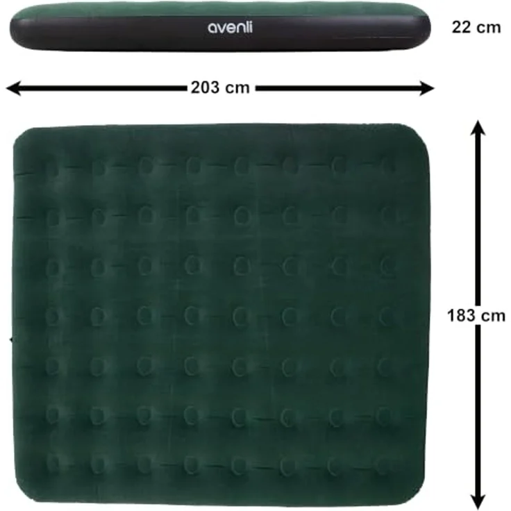 Avenli Luftmatratze Camping CloudCoil grün 203x183x22cm – Bild 6