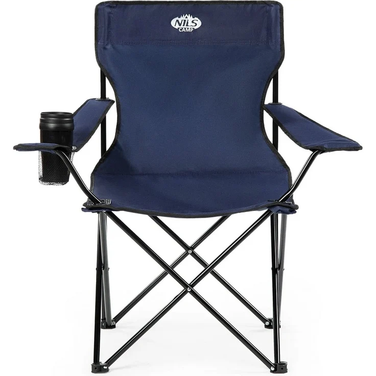 NILS Faltbarer Campingstuhl Anglerstuhl Stabiler Outdoor-Stuhl mit Tragetasche Blau – Bild 2