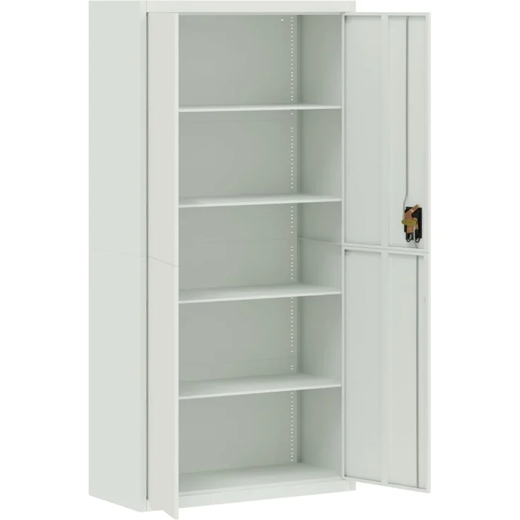 vidaXL Aktenschrank Hellgrau 90x40x180 cm Stahl 339753 – Bild 3
