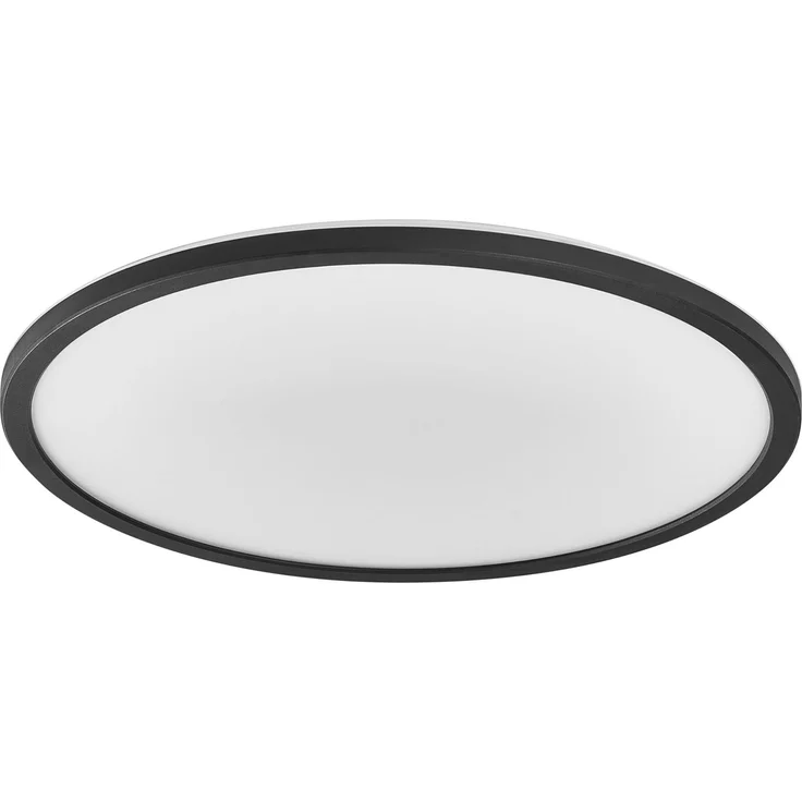 Osram ORBIS Ultra Slim Deckenleuchte 400mm, schwarz, 22W, 2720lm, homogenes, warmweißes Licht (3000K) + Hintergrundlicht, dreistufige Dimmbarkeit über Wandschalter, ultraflach, Schutzklasse IP20