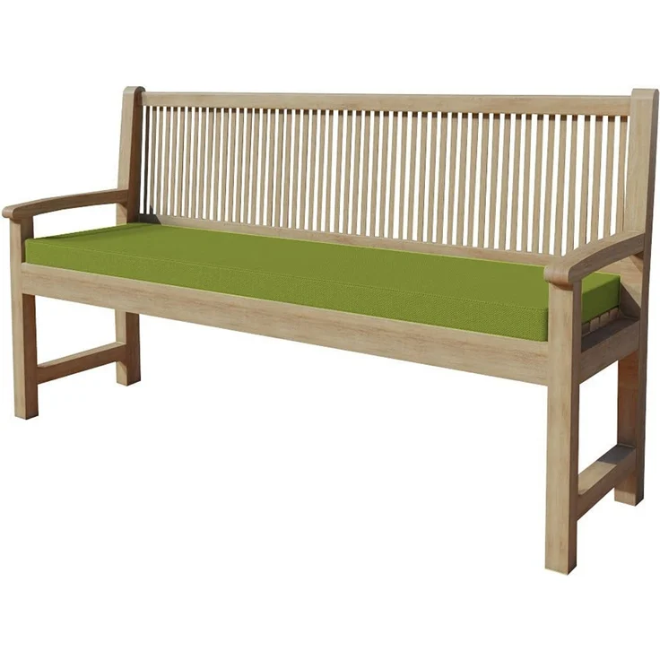 chilly pilley Bankkissen Bankauflage Polsterauflage Reißverschluss mit Schlaufen Kissen für Gartenbank Gartenbankauflage für Gartenmöbel Sitzkissen & Rückenkissen Outdoor (170 x 50 x 5 cm, Grün)