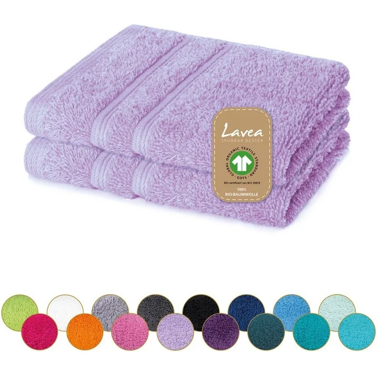 Lavea Seiftuch Bali, 30x30cm aus 100% Bio-Baumwolle, einzigartig weiche Seiftücher mit Aufhänger (Set, 2-St), hochwertige und nachhaltige Premium Waschlappen - schonende Reinigung
