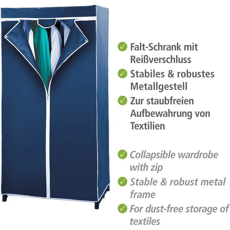 Kleiderschrank Air, mit Ablage, 75 x 160 x 50 cm, Blau - WENKO – Bild 2