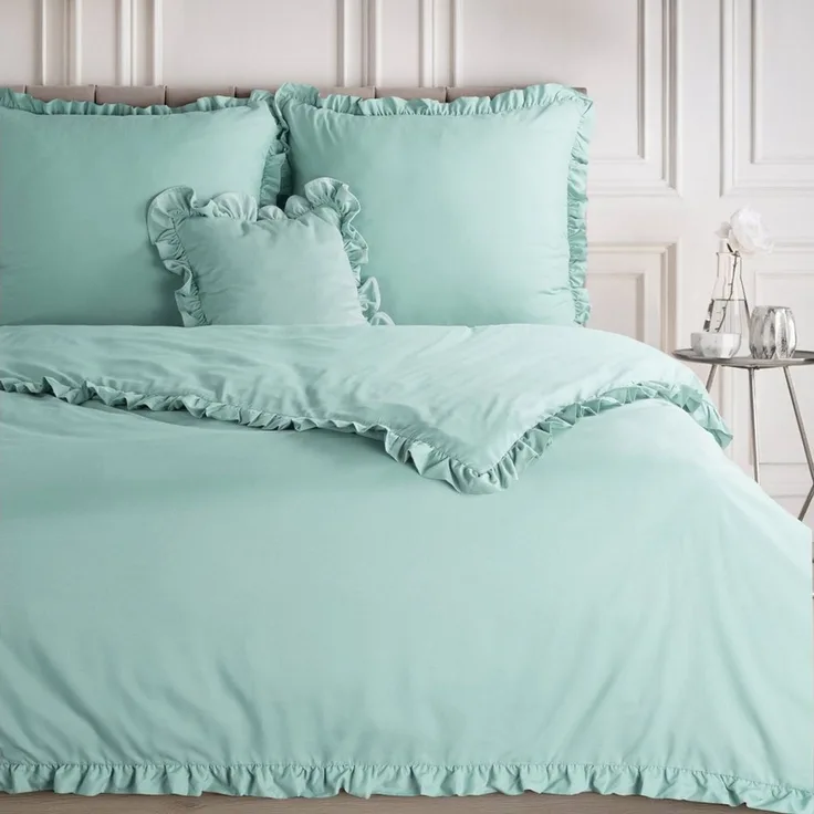 Design91 Bettwäsche, Polyester, 2 teilig, mit Rüschen