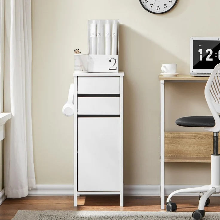 SoBuy FWT108-W Schmale Kommode, MDF, Lackiert, Weiß, 40 x 76 x 30 cm – Bild 9