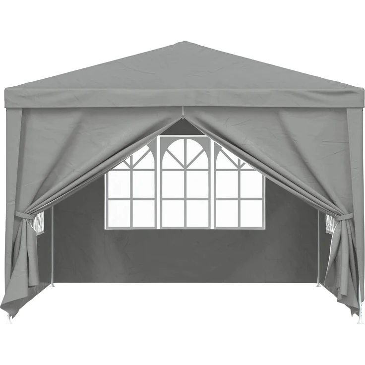 vidaXL Party-Zelt 300 x 300 x 255 cm Hellgrau PE und Stahl 42032999 – Bild 2