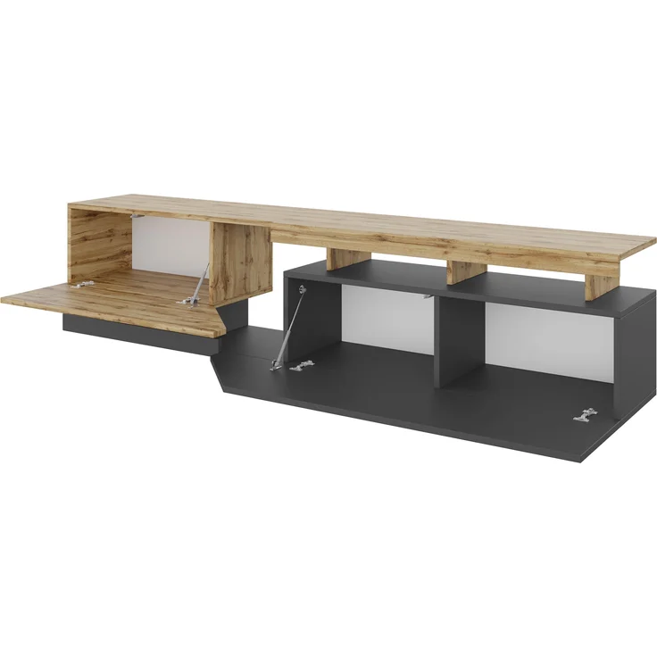 TV-Lowboard Nesezi 200 (Farbe: Anthrazit / Wotan) – Bild 4