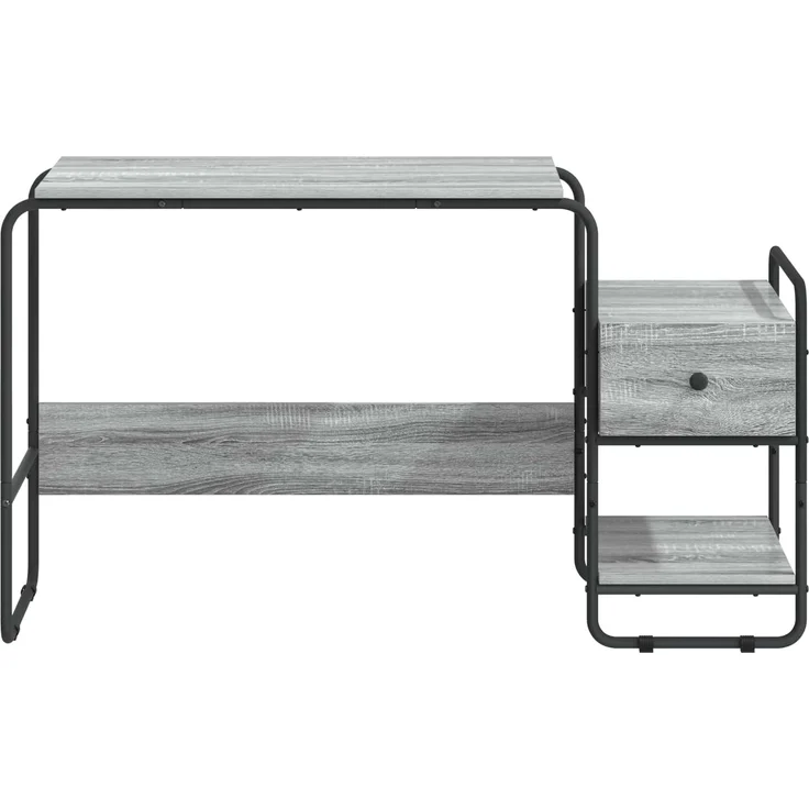 vidaXL Schreibtisch mit Stauraum Sonoma-Grau 131,5 x 50 x 75,5 cm 8008047 – Bild 4
