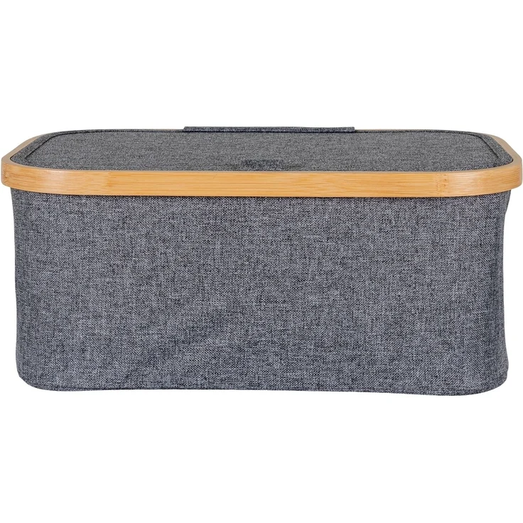 Allzweckkorb >Noto< in Dunkelgrau, Bambus, Polyester - 26x16x38cm (BxHxT) – Bild 5